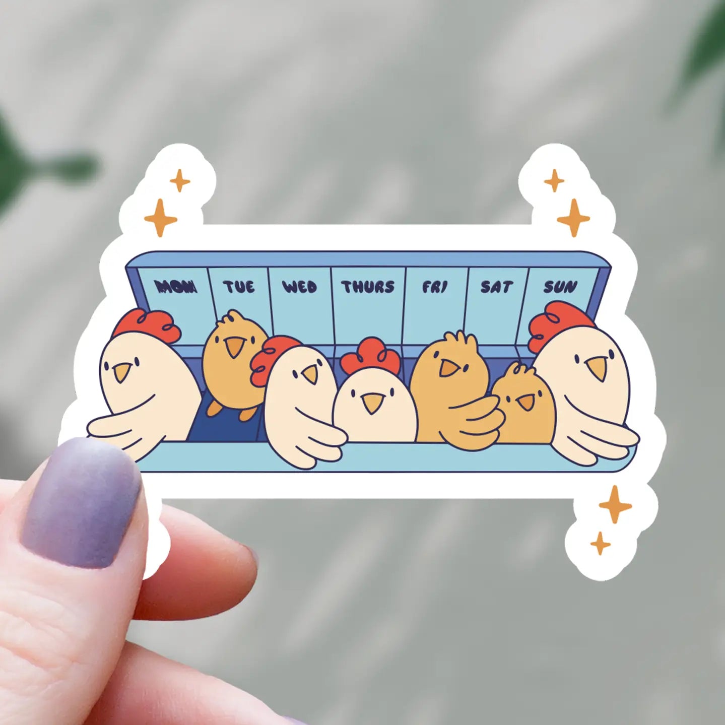 Chicken Anti-Depressants Sticker - 3"