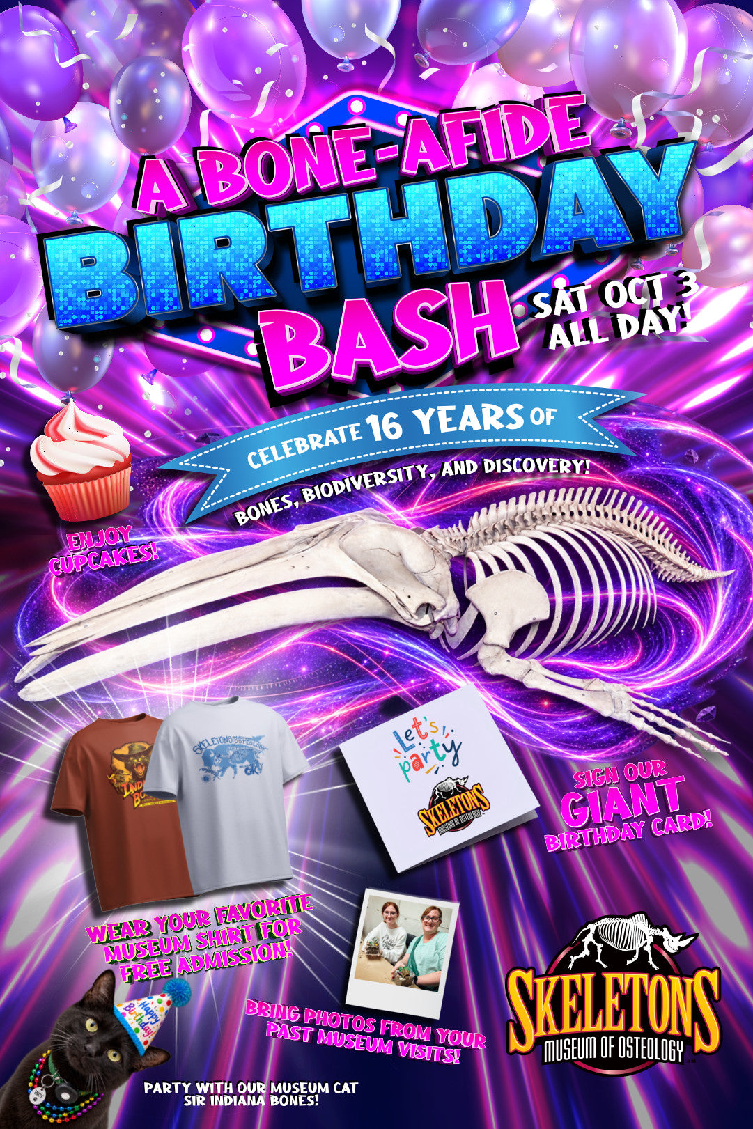 A Bone-afide Birthday Bash! The Museum of Osteology turns 16 on Saturday, October 3, 2026
