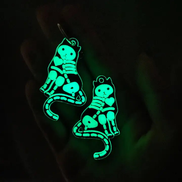 Reversible Glow in the Dark Skeleton Black Cat